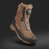 The Insulated Hunting boots Aerogel™3-Season by HILLMAN, in brown and black with dial closure, rugged sole, reinforced toe, and ankle support, are ideal for outdoor adventures—shown against a plain dark background.